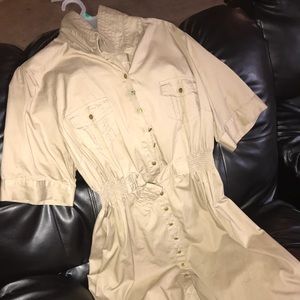 Khaki Cargo Style Dress